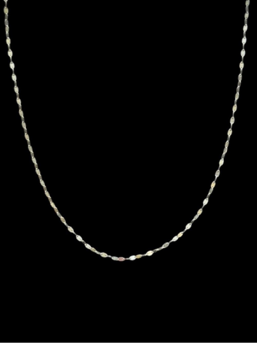Milor Italy 14K Yellow Gold 2mm Petal, Mirror Link Chain Necklace
